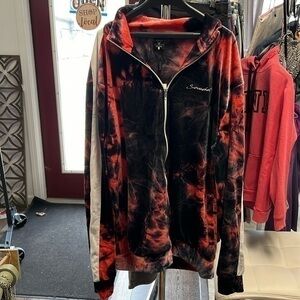 Screenshot black and red tie-dye new wiz tag stretch fabric 2X